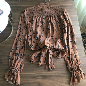 NWT Nicholas High Necked Smocked Top